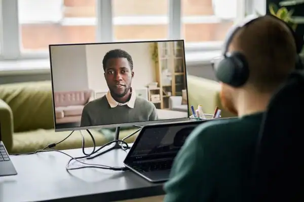 Man attending online mediation Whitehaven MIAMS session